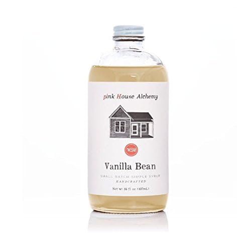 Image of PINK HOUSE ALCHEMY Vanilla Simple Syrup 16 OZ Bottle for Coffee, Cocktail, Non-Alcoholic and Mocktail Drinks, All-natural, non-GMO (VB)