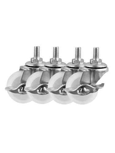 Roulette M10 pivotante avec frein de blocage, support en Pp blanc ultra fluide