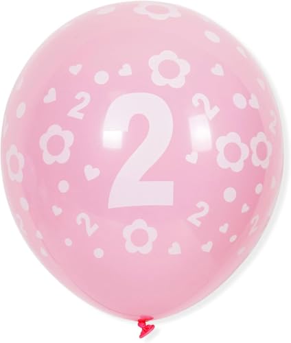 Cxryrzhe 11 Pcs Pink 2nd Birthday Balloons Set - 12" Latex Balloons for Anniversary Party Supplies, Number 2 Year Old Celebration, Women Girl Baby Shower, Wedding, Princess Party Decorations