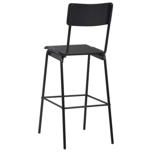 Tabouret de bar noir de cuisine empilable pour optimiser les petits espaces de salle - 4