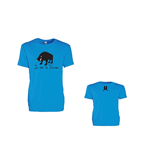 T-Shirt Bambino Io Vivo in Toscana Blu 11/12 Anni