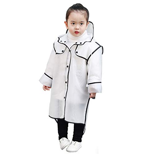 Poncho de chuva infantil KESYOO com capuz transparente reutilizável para crianças em geral protetor