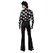 BONGZUO 70s Outfits for Men 6 Pcs Disco Outfit Retro Costume with Bell Bottom Pants (Z3736DQ,M)