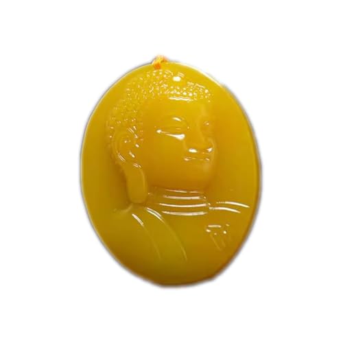 Collier Bouddha Dainichi en jade jaune, une amulette Feng Shui d'exception