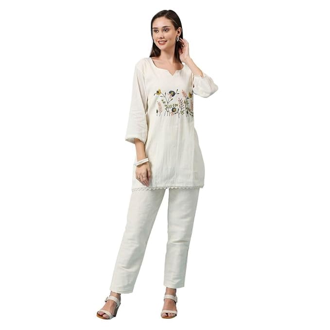 Trending Now Top, Tunic with Colorful Embroidery