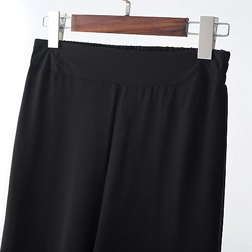 Lace Stitching Trousers Comfortable Ladies Pants Wide Leg Elastic Waist Lace Stitching More Elastic Waist Pants2