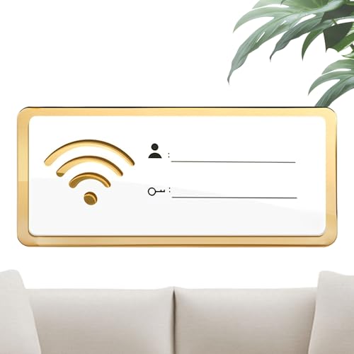 WiFi Sign, Acrylic Wifi Password Display, High Transparency Wear Resistant Internet Info Board, Desk Wall for Apartment Dormitory Business Reception, Clear, 20x8x0.3cm