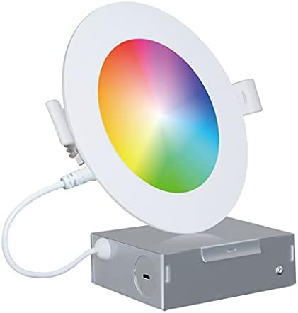INFIBRITE 6 Inch WiFi Smart Ultra-Thin LED Recessed Ceiling Light 12W 1100LM Dimmable with Junction Box, Easy Install, App & Voice Control, Alexa/Google Compatible, ETL & Energy Star, Wet Rated