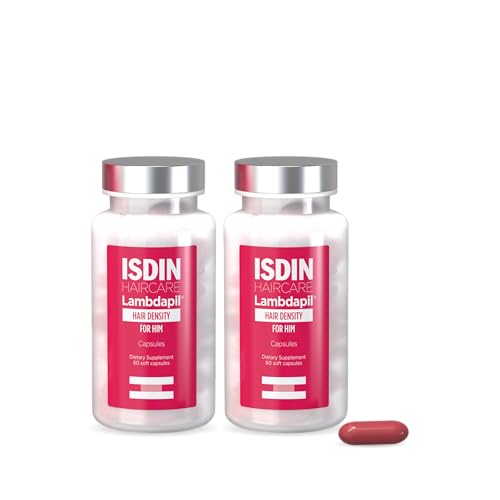 ISDIN Lambdapil Hair Density Capsules For HIM (Supply for 4 Months Treatment) | Improves Density of Thinning Hair and Strengthens Hair Structure | Suited for Progressive Hair Thinning | 120 Capsules