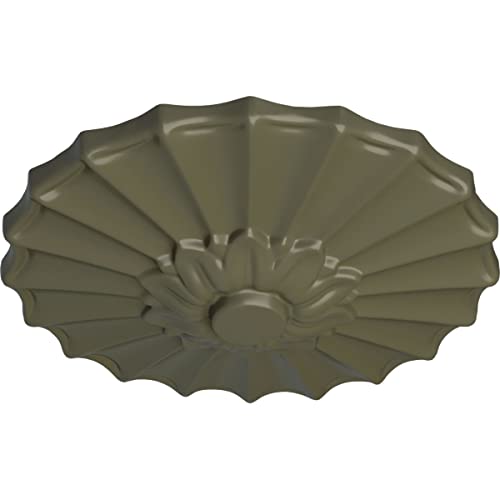 Image of Ekena Millwork CM09SHPTF 9 inchOD X 1 3 /8 inchP Shakuras Ceiling Medallion Fits Canopies Up to 1 3 /8 inch, Painted Turtle