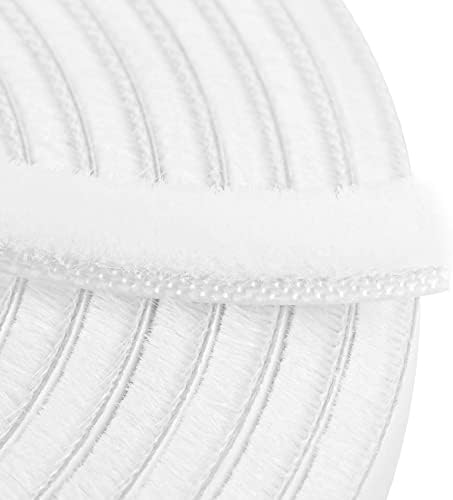 19.68FT Weather Stripping Brush for Sliding Doors and Windows, Fluffy Self-Adhesive Sealing Strips，Wind Strips, Suitable for Doors and Windows，Anti-Collision and Soundproofing (0.35''X0.19'', White)
