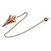 Amazing Gemstone Healing Metal Pendulums for Divination, Copper Cone Vertical Hard Coil Steel Copper Pendulum High Energy Pendulo de Bronce Pendulos de Mesa MP104