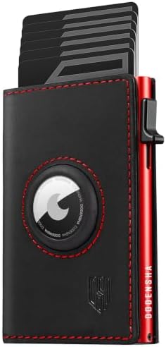 DODENSHA® MagSnap AirTag Wallet I Geldbörse Herren I Smart Wallet 3.0 für 10+ Karten I Geldbeutel mit AirTag* Fach I Slim Wallet mit RFID Schutz I SchwarzRot NEW