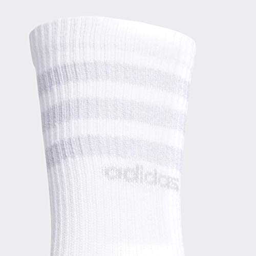 Adidas Women's 3-Stripe 3-Pack Crew, White/White-Clear Onix Marl/Clear Onix, Medium #TOP2