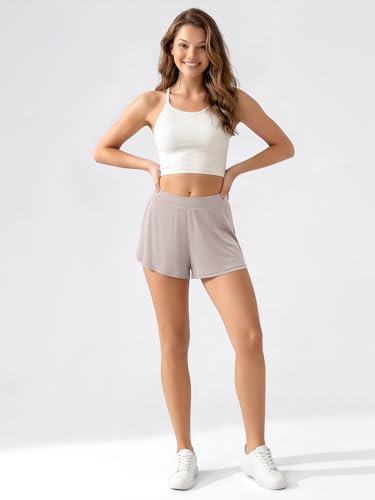 Image of ODODOS 2-Pack Ultra-Soft Modal Lounge Shorts for Women - Lightweight & Breathable Sleepwear, 3 inch Inseam