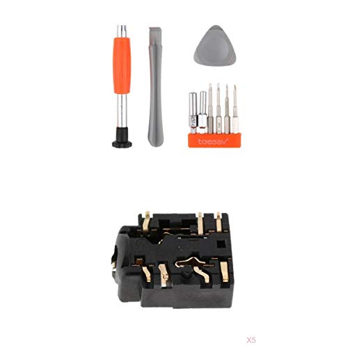 5 x portas de 3,5 mm para reparo de tomada de fone de ouvido para controle Microsoft Xbox One S + co