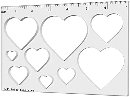 Heart Inlay Template 9-in-1(1pc) Acrylic Router Fixture Template I Tools and Router Templates for Woodworking Decoration