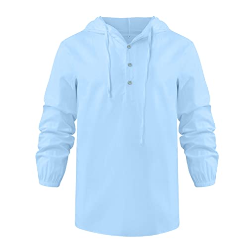 RTRDE Men's Long Sleeve Shirts Causal Pullover Hoodie Lightweight Solid Color Hooded Tops Henley Shirts, M-3XL3