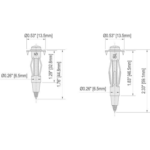 Home Master Hardware HMH 40Pcs Zinc Plated Steel Hollow Wall Drive Anchor Screws Assortment Kit For Drywall,Molly Bolt Drive Fasteners Kits thumb #4