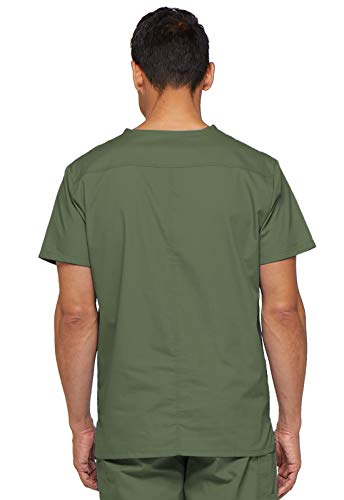 Image of Dickies Mens V-Neck Scrub Top with 5 Pockets - Medical & Nursing Uniform Shirt, Side Vents - 81906