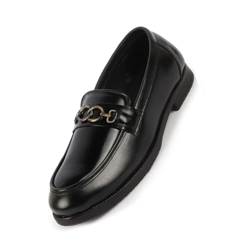 Image of FAUSTO Men Leather Pull-On Loafers