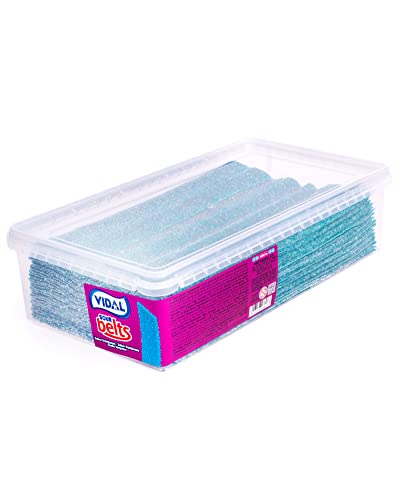 Vidal Golosinas Cintas Pica Frambuesa. Regaliz con cobertura pica. Sabor intenso a frambuesa. Color azul. Cajón 200 unidades.