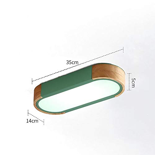 Plafonnier LED vert moderne rectangle graduable avec télécommande pour cuisine