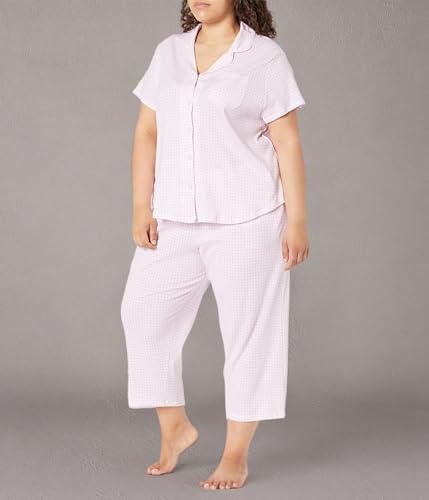 Image of Karen Neuburger Women's [Plus Size] Short Sleeve Girlfriend Capri Pajama Set