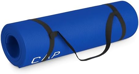 CAP Barbell 1/2-Inch High Density Exercise Yoga Mat with Strap | ...