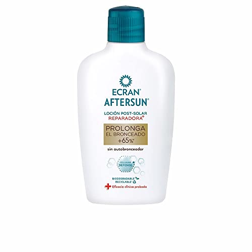Ecran - Aftersun Loción Post Solar Reparadora y Prolongadora del Bronceado, Previene el Envejecimiento, Sin Autobronceador, Calma e Hidrata la Piel, Fórmula con VitEox 80 - 200 ml