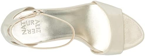 Naturalizer Womens Vera Wedge Ankle Strap Heeled Dress Sandal,Satin Pearl White Patent,7.5W | Image 4