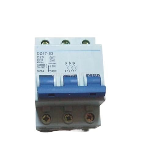 Disjoncteur 3P 20A 400V type C appareillage tableau électrique triphasé 50Hz 60Hz