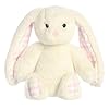 Aurora vibrant spring gingham bunny stuffed animal decorative companion endless fun cream 9 inches  urban country home decor