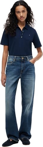 Tommy Hilfiger Damen Poloshirt Kurzarm 1985 Pique Regular Fit, Blau (Dark Blue), 1XL – Ansicht 5