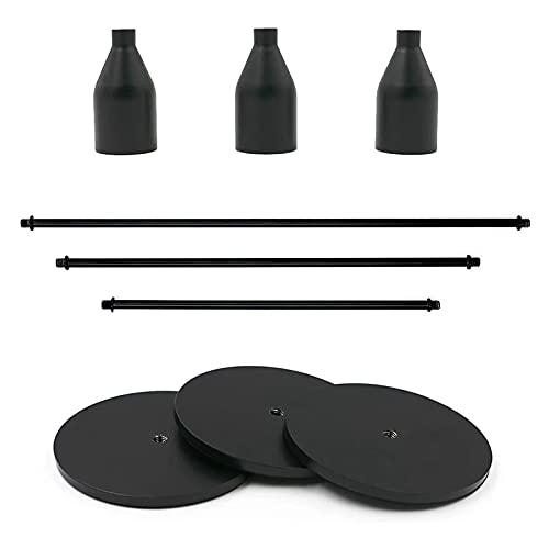 Tvoip Candle Holders Set of 3 for Taper Candles, Candlestick Holder Set Metal Candelabra Fits 3/4 Inch Thick Candle &Led Candle Vintage Modern Decorative Candle Stand (Black)