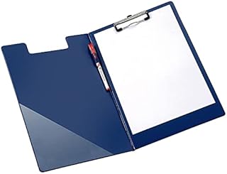 Q Connect Foolscap/A4 PVC Foldover Clipboard - Blue