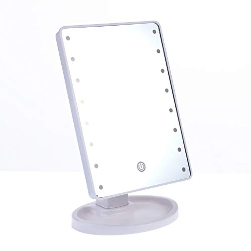 Espelho de maquiagem iluminado por LED da Lurrose com 16 luzes com interruptor de tela sensível ao t
