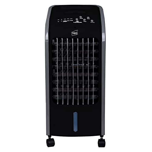 Neo 4L 80W oscilante aire hielo agua evaporativo mini portátil AC Con acondicionamiento frío ventilador remoto (negro)