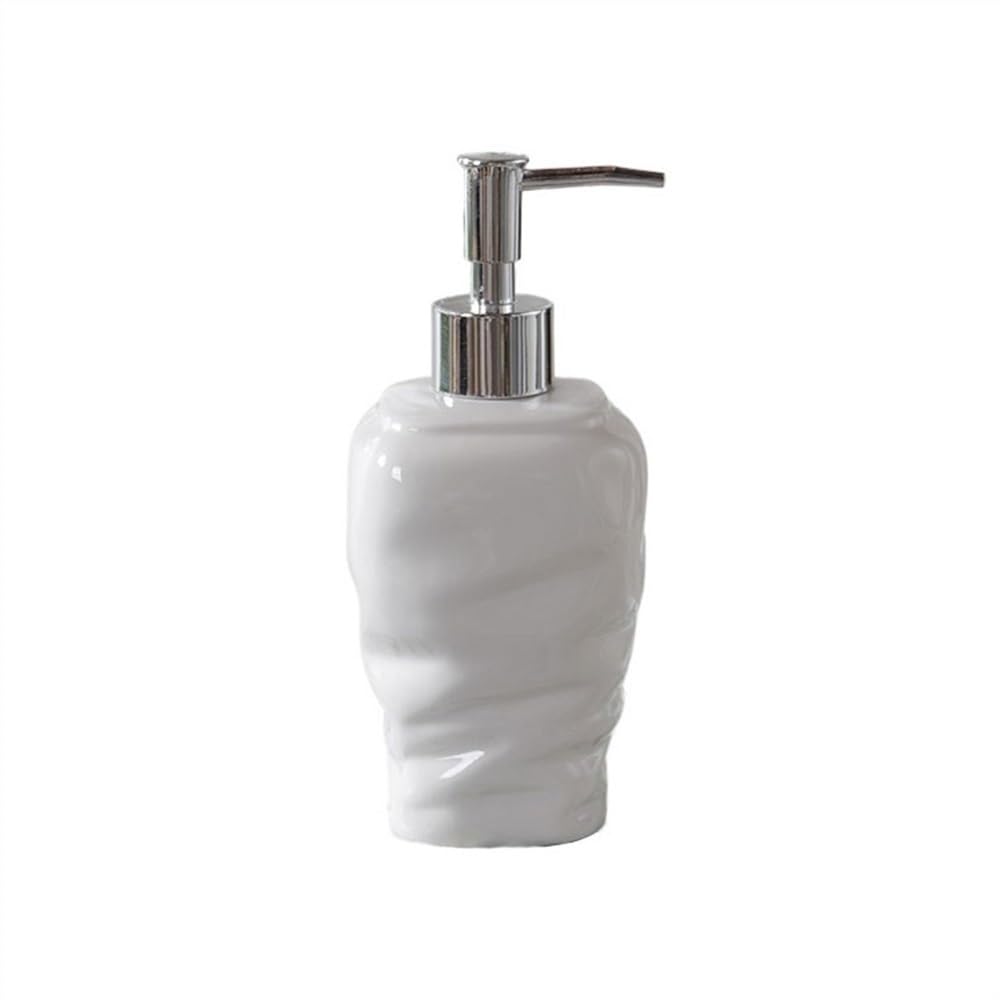 Cyairong-22 One Color Soap Dispenser Scandinavian Bathroom Toilet Lotion Bottle Soap Ceramic Shower Gel Press Dispenser Shampoo,350Ml