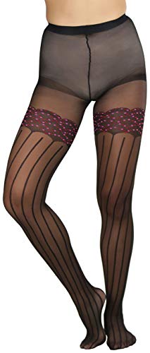 Image of ToBeInStyle Women's Faux Print Suspender Garter Sheers Pantyhose