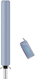 FUCNEN Rotary Washing Line Cover Waterproof with Zip Rotary Line Cover Heavy Duty Washing Line Covers Grey Whirly Cover Large 165CM Clothes Line Cover Umbrella Clothes Airer Protective Cover