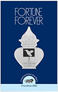 FORTUNE FOREVER Pure Silver 5 Grams Kalash Nariyal BIS Hallmarked Silver Coin Chandi Sikka Perfect for Gifting Investment Diwali Dhanteras (999 Purity)(5 Grams Silver)
