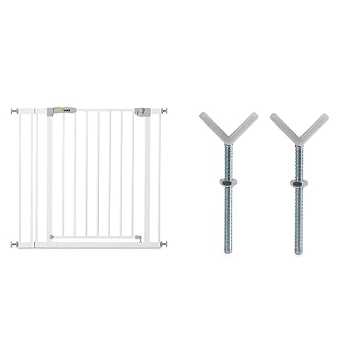 Hauck Türschutzgitter/Treppenschutzgitter für Kinder Open N Stop KD Safety Gate, 84-89 cm breit/weiß & Y-Spindel, für Geländer, für hauck Schutzgitter Autoclose N Stop, 75-80 cm, 2 Stück, weiß