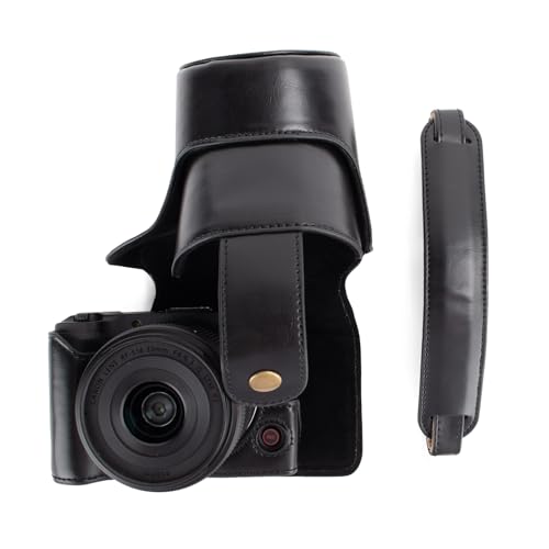 Funda MUZIRI para cámara Canon EOS R50 V en cuero PU negra miniatura 1