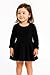 Infant Toddler Baby Girls Dress Black Ruffle Long Sleeves Cotton (12 Months, Black)