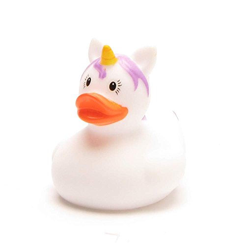 Pato de baño con forma de unicornio blanco, 4,5 cm de largo