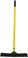FURemover Broom, Pet Hair Removal Tool with Squeegee & Telescoping Handle That Extends from 3-5', Black & Yellow