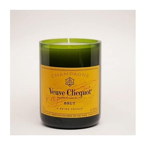 Veuve Champagne Wine Bottle Soy Candle | Scented | Wood Wick | Home Decor Birthday Gift Idea Men & Women #TOP1