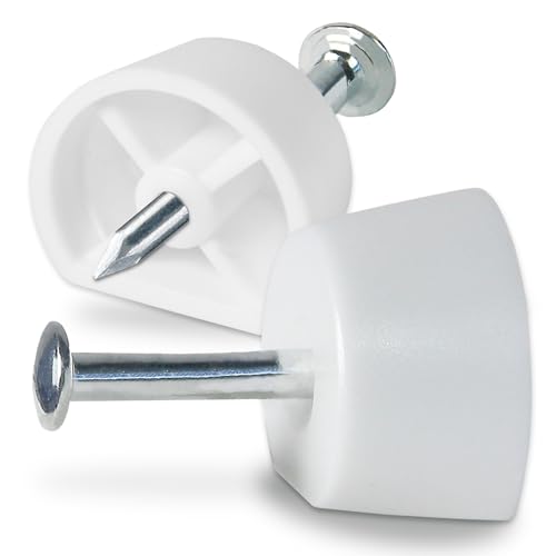 Regalbodenhalter mit Nagel – 40 Stück – Kunststoff weiß, für Möbel ohne Bohrung