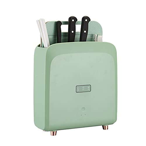 Chopping Board Set,Knife Block,Disinfection Knife Holder with Utensil Caddy and 2 Colour Coded Cutting Board,Kitchen Storage Rack,UV Sterilize,Drying